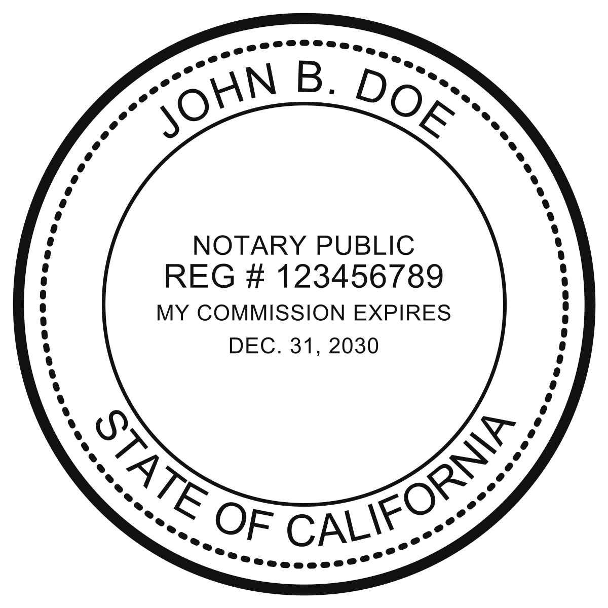 CA Notary Seal Example