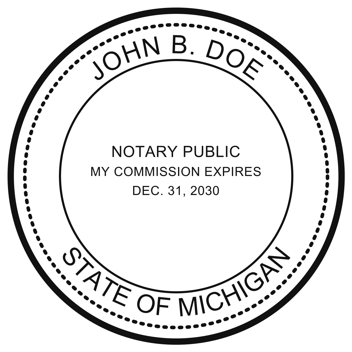 MI Notary Seal Example