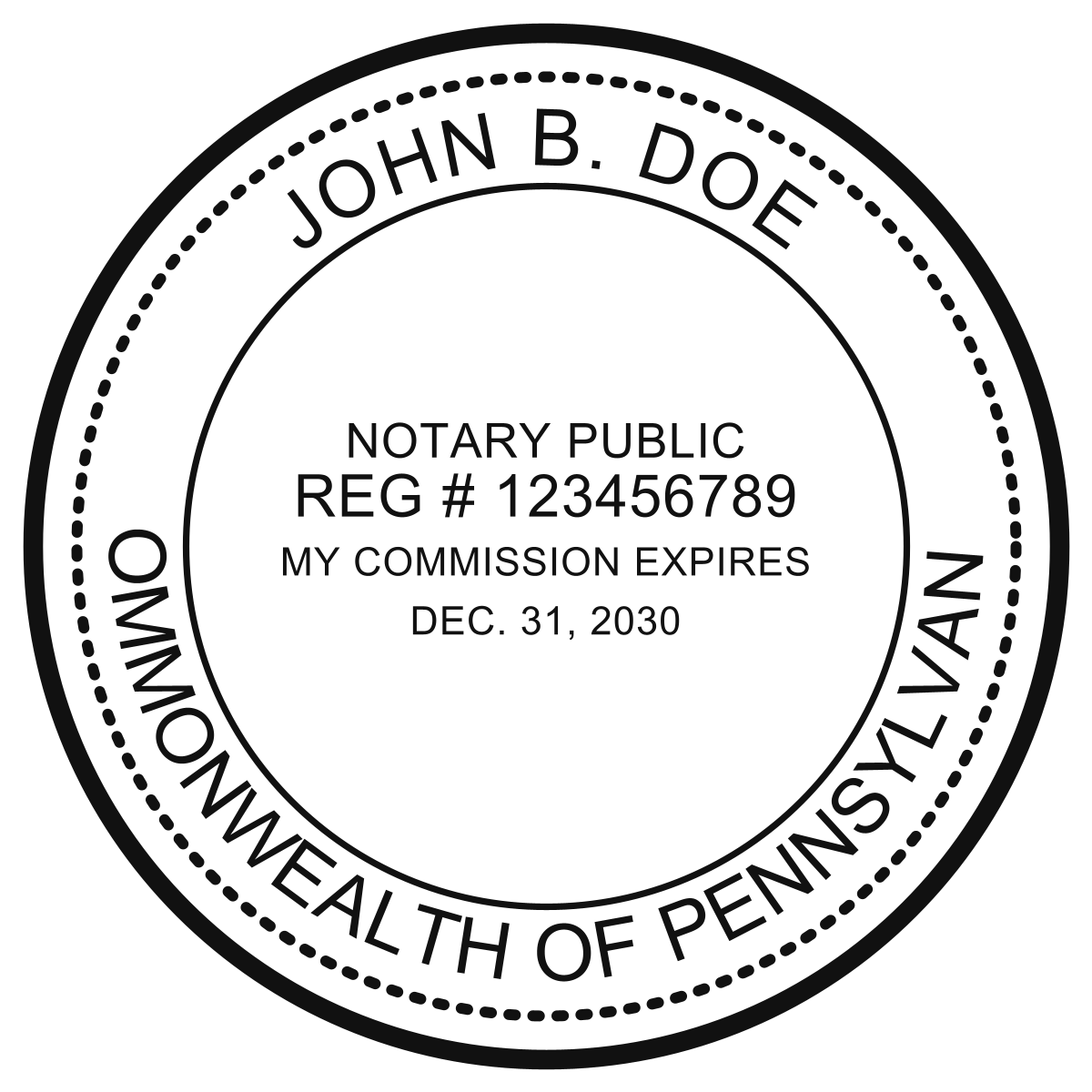 PA Notary Seal Example
